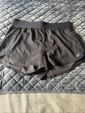 Asics Women's Black Layered Running Shorts
